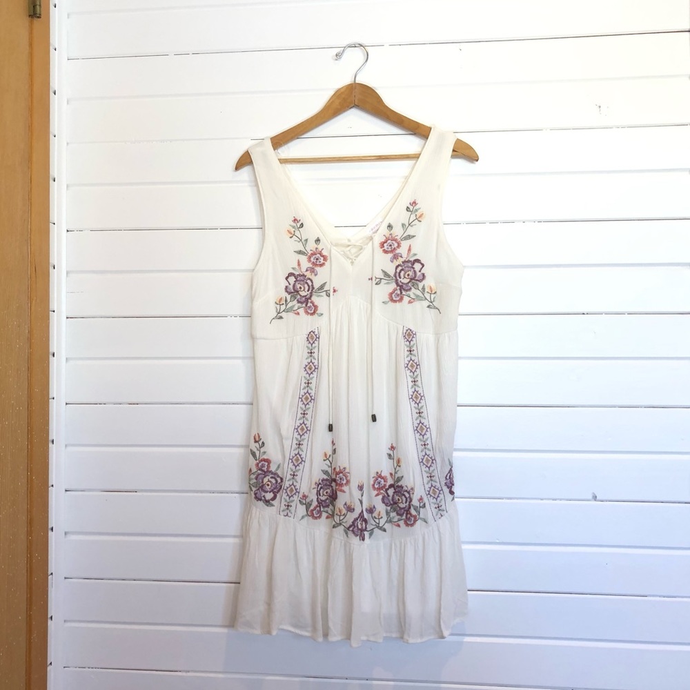 Cream embroidered dress